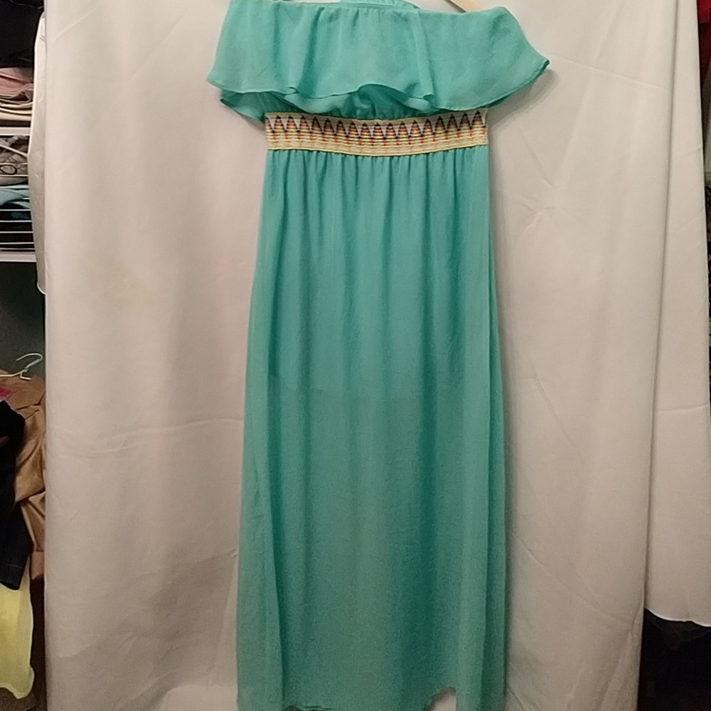 5 for 30 strapless long dress with accented waist